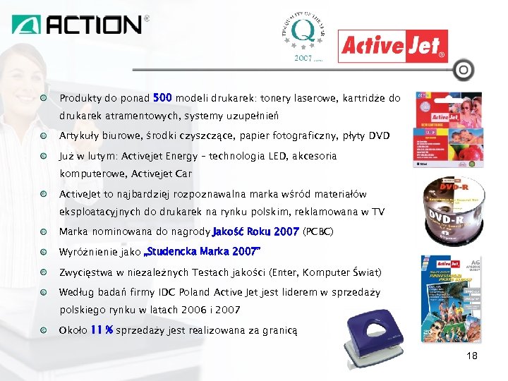 Produkty do ponad 500 modeli drukarek: tonery laserowe, kartridże do drukarek atramentowych, systemy uzupełnień