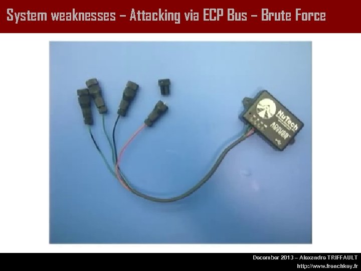 System weaknesses – Attacking via ECP Bus – Brute Force December 2013 – Alexandre