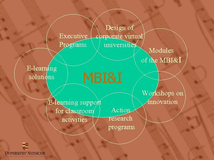 Executive Programs E-learning solutions Design of corporate virtual universities Modules of the MBI&I E-learning