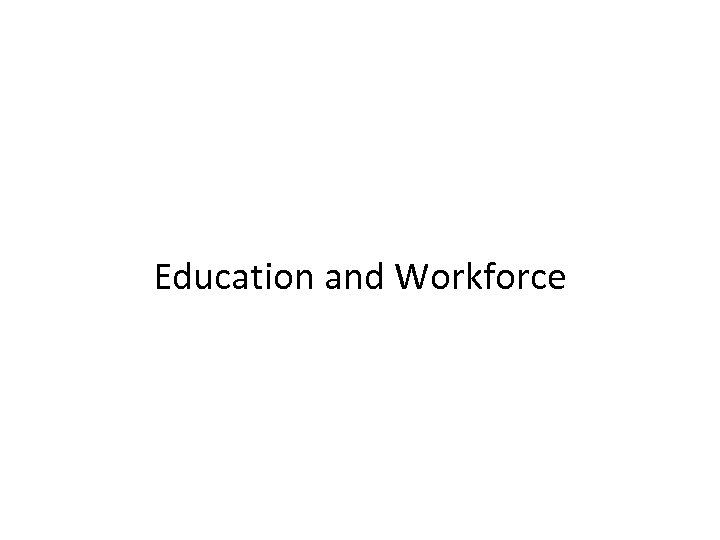 Education and Workforce 