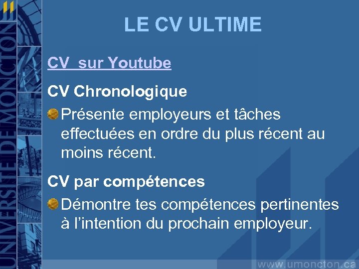 LE CV ULTIME CV sur Youtube CV Chronologique Présente employeurs et tâches effectuées en