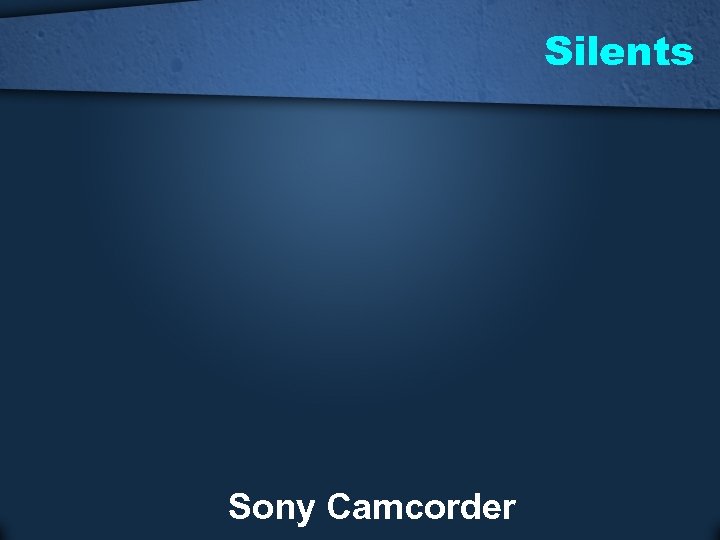Silents Sony Camcorder 