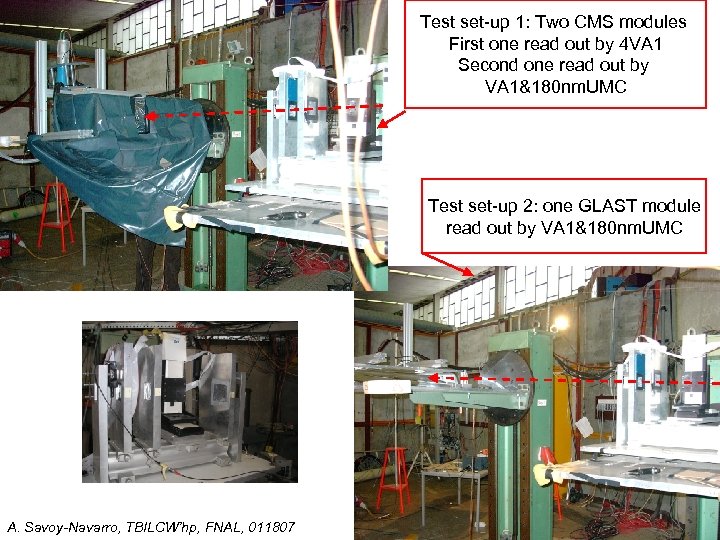 Test set-up 1: Two CMS modules First one read out by 4 VA 1