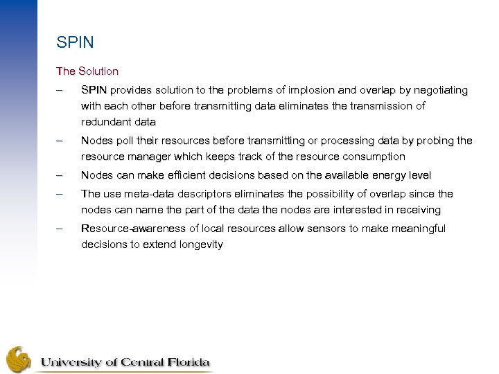  SPIN The Solution – SPIN provides solution to the problems of implosion and