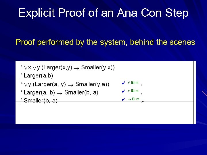 Explicit Proof of an Ana Con Step Proof performed by the system, behind the