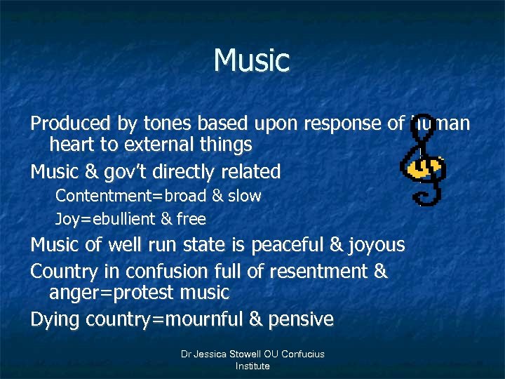 Music Produced by tones based upon response of human heart to external things Music