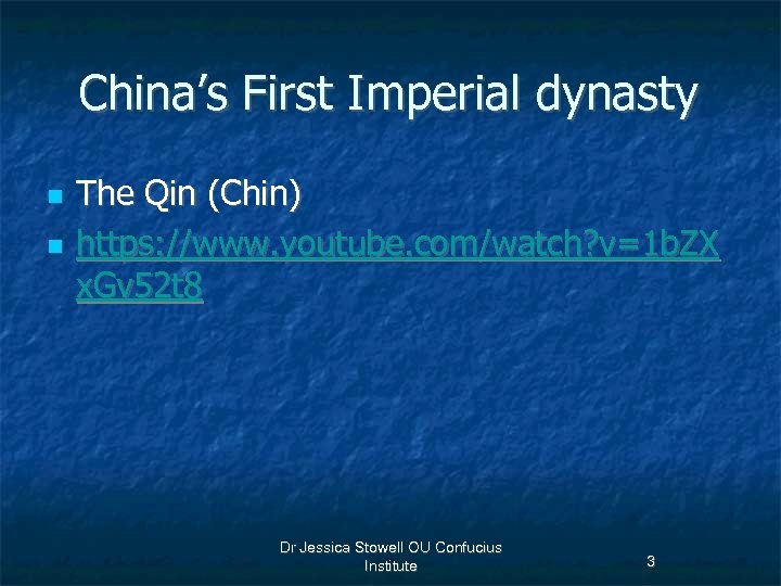 China’s First Imperial dynasty n n The Qin (Chin) https: //www. youtube. com/watch? v=1
