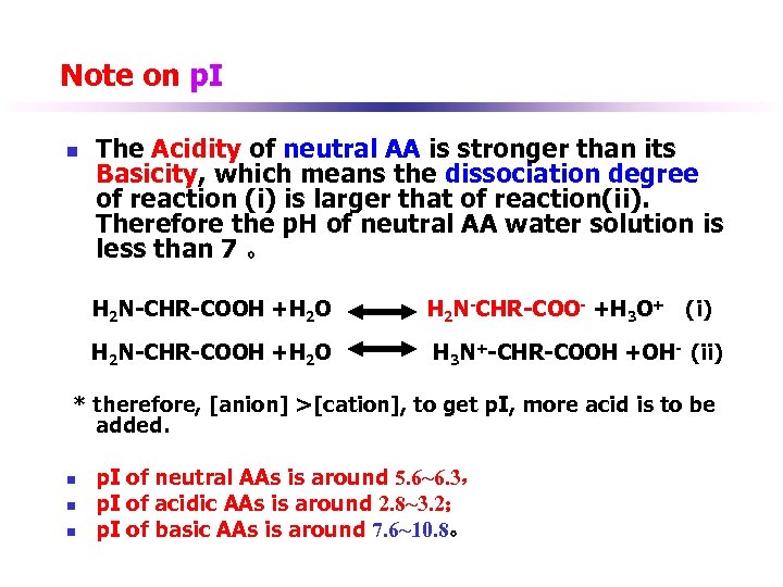 Note on p. I n The Acidity of neutral AA is stronger than its
