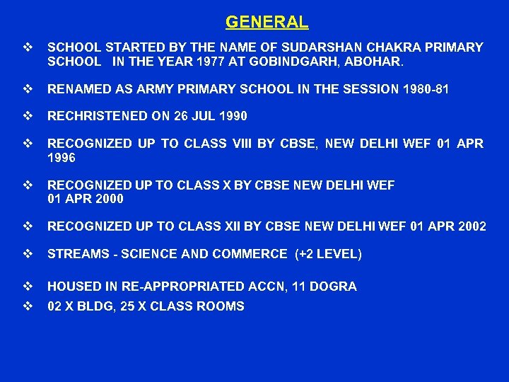 GENERAL v SCHOOL STARTED BY THE NAME OF SUDARSHAN CHAKRA PRIMARY SCHOOL IN THE