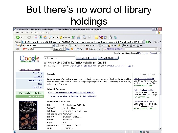 But there’s no word of library holdings 