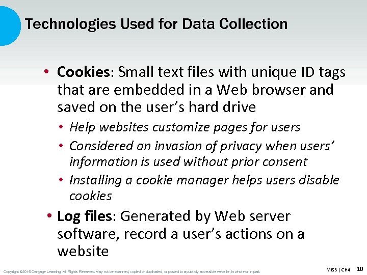 Technologies Used for Data Collection • Cookies: Small text files with unique ID tags