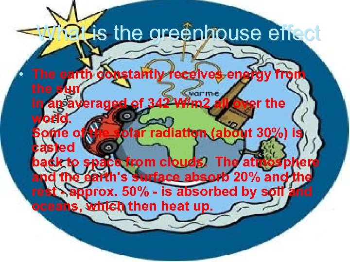 What is the greenhouse effect • The earth constantly receives energy from the sun