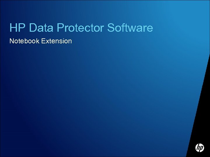 HP Data Protector Software Notebook Extension 