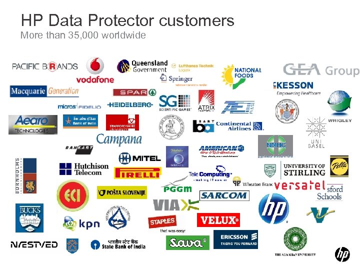 HP Data Protector customers More than 35, 000 worldwide 