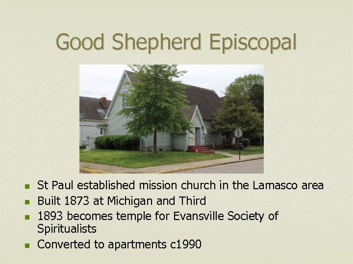 Good Shepherd Episcopal n n St Paul established mission church in the Lamasco area
