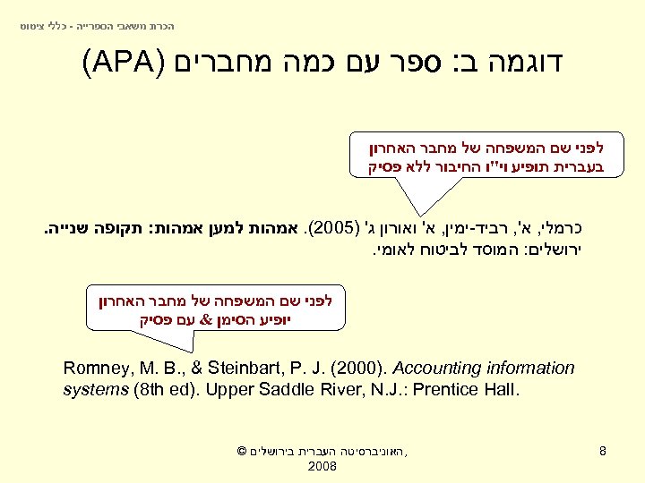  הכרת משאבי הספרייה - כללי ציטוט דוגמה ב: ספר עם כמה מחברים )