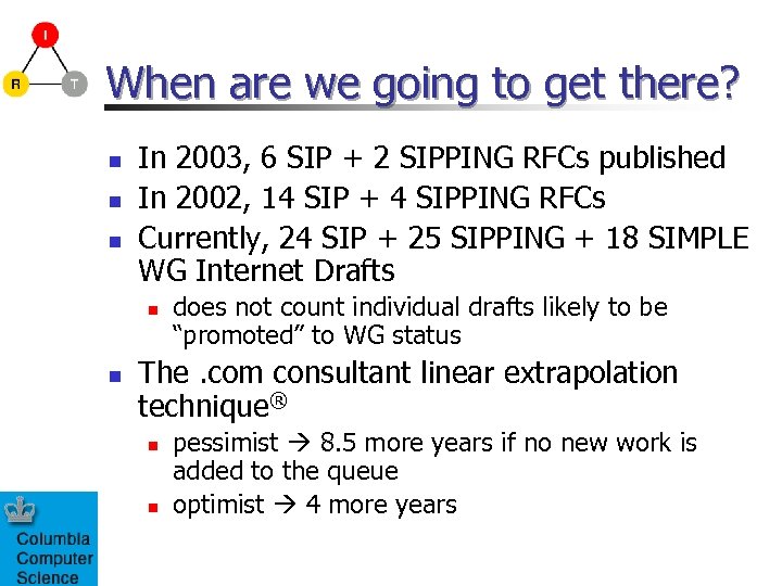 When are we going to get there? n n n In 2003, 6 SIP