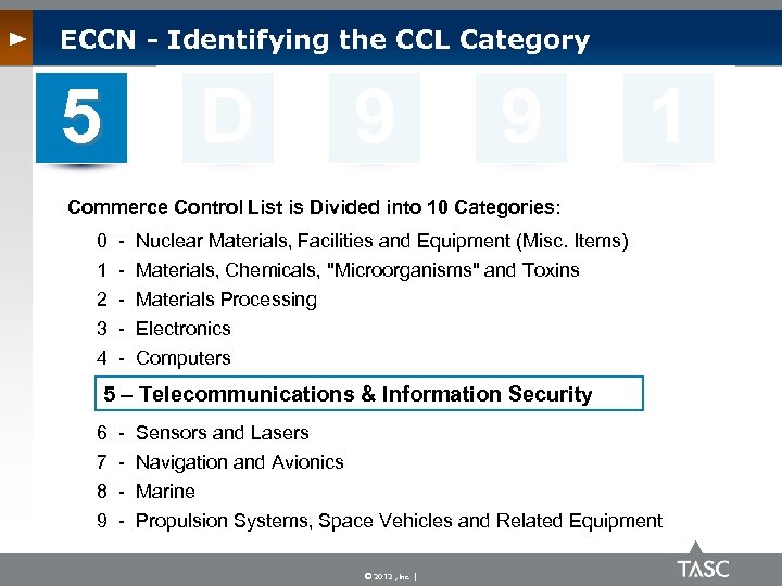 ECCN - Identifying the CCL Category 5 D 9 9 1 Commerce Control List