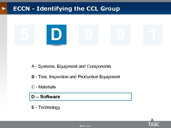 ECCN - Identifying the CCL Group 5 D 9 9 A - Systems, Equipment