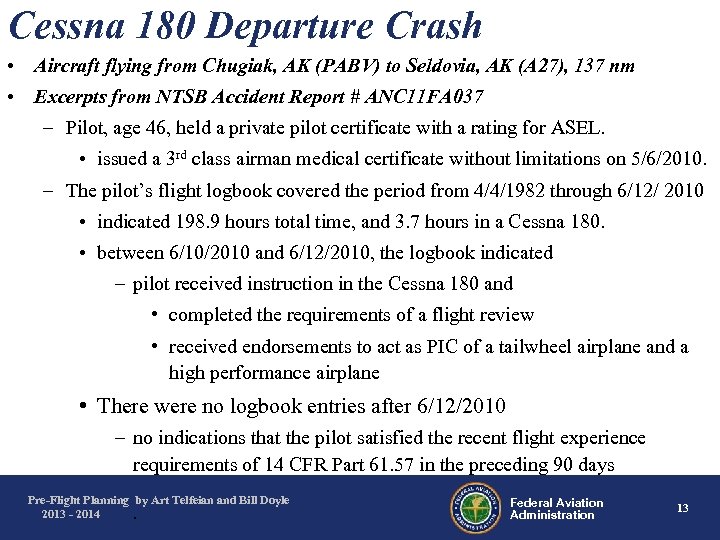 Cessna 180 Departure Crash • Aircraft flying from Chugiak, AK (PABV) to Seldovia, AK