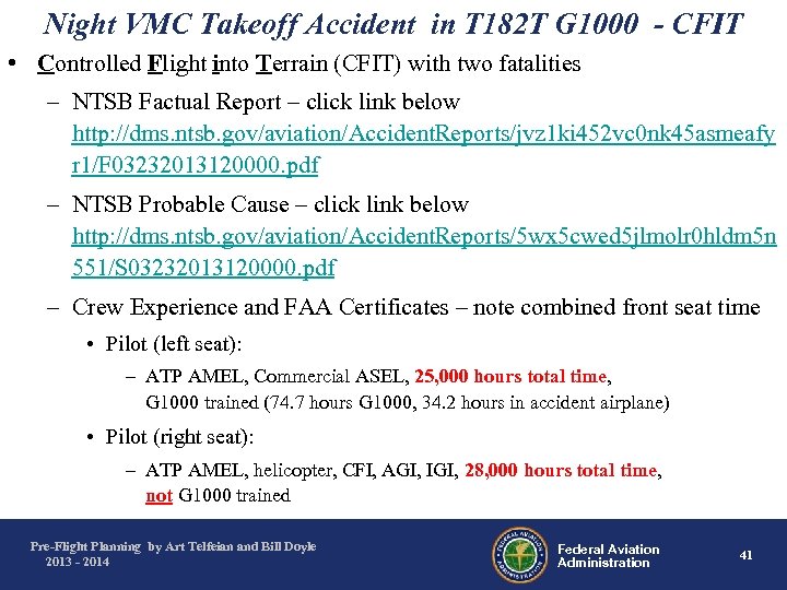 Night VMC Takeoff Accident in T 182 T G 1000 - CFIT • Controlled