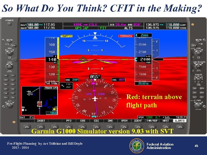 So What Do You Think? CFIT in the Making? Red: terrain above flight path
