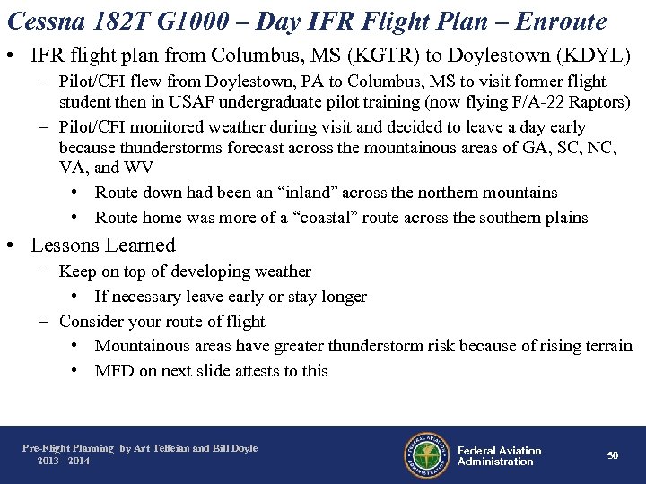 Cessna 182 T G 1000 – Day IFR Flight Plan – Enroute • IFR