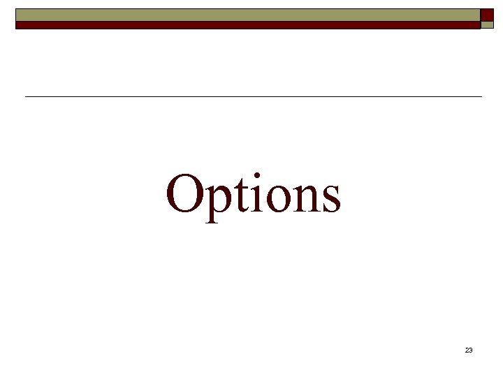 Options 23 