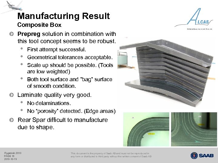 Manufacturing Result Composite Box Prepreg solution in combination with this tool concept seems to