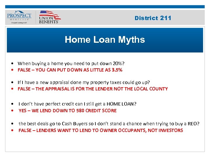 Improve Your 211 District Credit Score Home Loan Myths • When buying a home