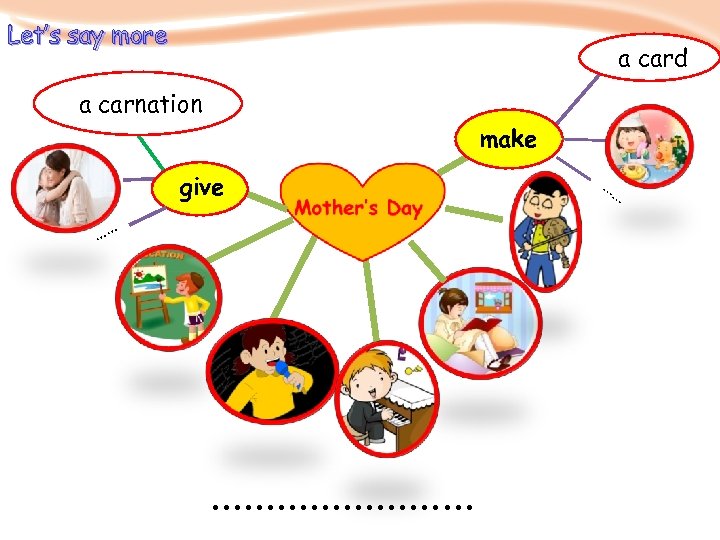 Let’s say more a card a carnation make give …… ………… …… 