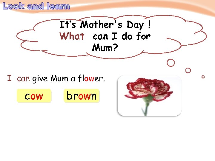 Look and learn It’s Mother's Day ! What can I do for Mum? I