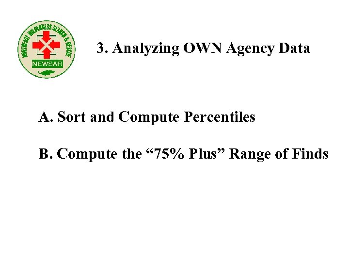 3. Analyzing OWN Agency Data A. Sort and Compute Percentiles B. Compute the “