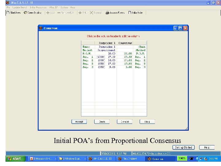 Initial POA’s from Proportional Consensus 