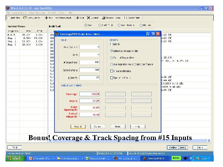 Bonus! Coverage & Track Spacing from #15 Inputs 