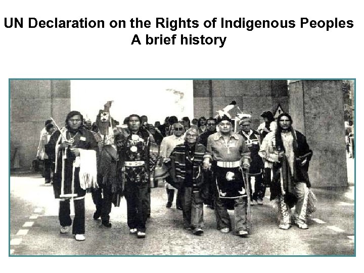 UN Declaration on the Rights of Indigenous Peoples A brief history 