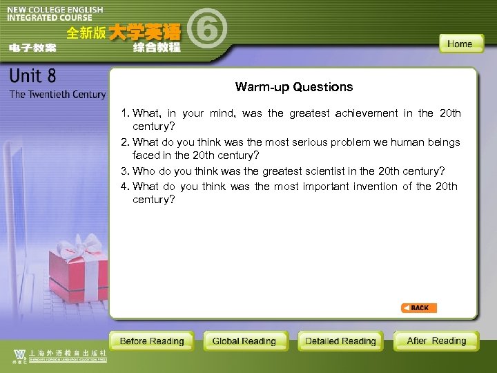 Warm-up Questions 1. What, in your mind, was the greatest achievement in the 20