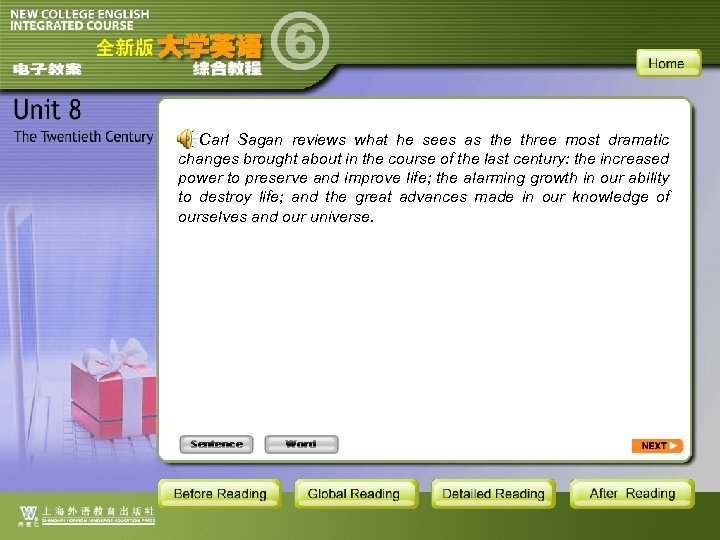 Carl Sagan reviews what he sees as the three most dramatic changes brought about