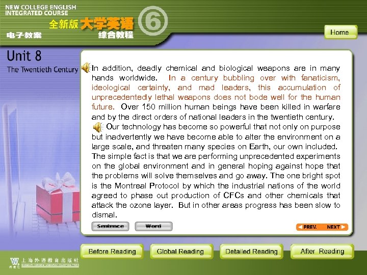 In addition, deadly chemical and biological weapons are in many hands worldwide. In a