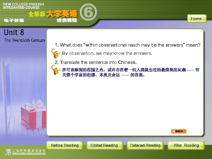 1. What does “within observational reach may be the answers” mean? By observation, we