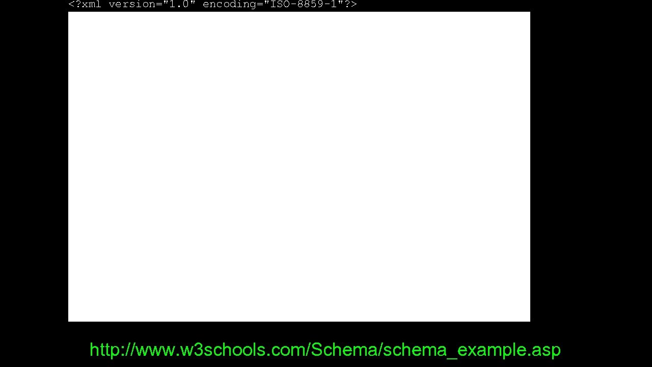 <? xml version="1. 0" encoding="ISO-8859 -1"? > <shiporderid="889923" xmlns: xsi="http: //www. w 3. org/2001/XMLSchema-instance"