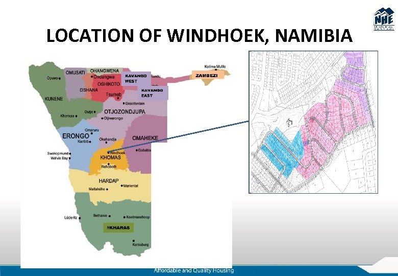 LOCATION OF WINDHOEK, NAMIBIA 