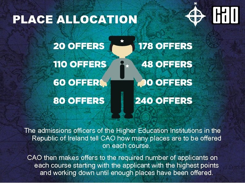 PLACE ALLOCATION The admissions officers of the Higher Education Institutions in the Republic of