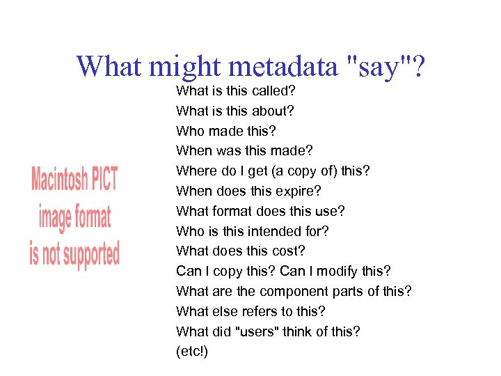 What might metadata 