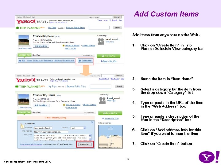 Add Custom Items Add items from anywhere on the Web - 1. 2. Select