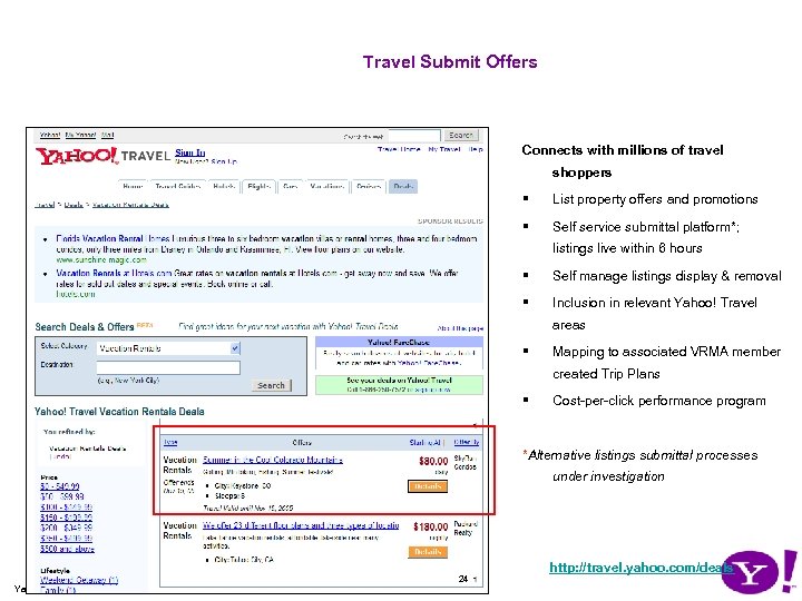 Travel Submit Offers Connects with millions of travel shoppers § List property offers and