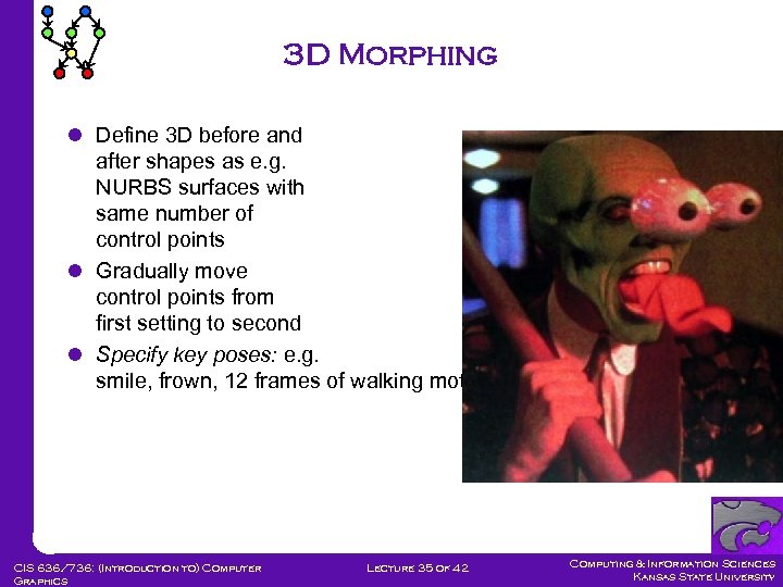 3 D Morphing l Define 3 D before and after shapes as e. g.