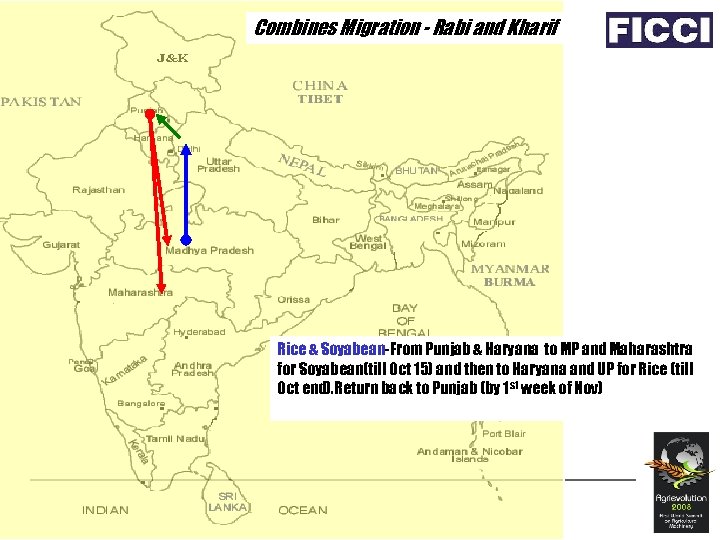 Combines Migration - Rabi and Kharif Rice & Soyabean-From Punjab & Haryana to MP