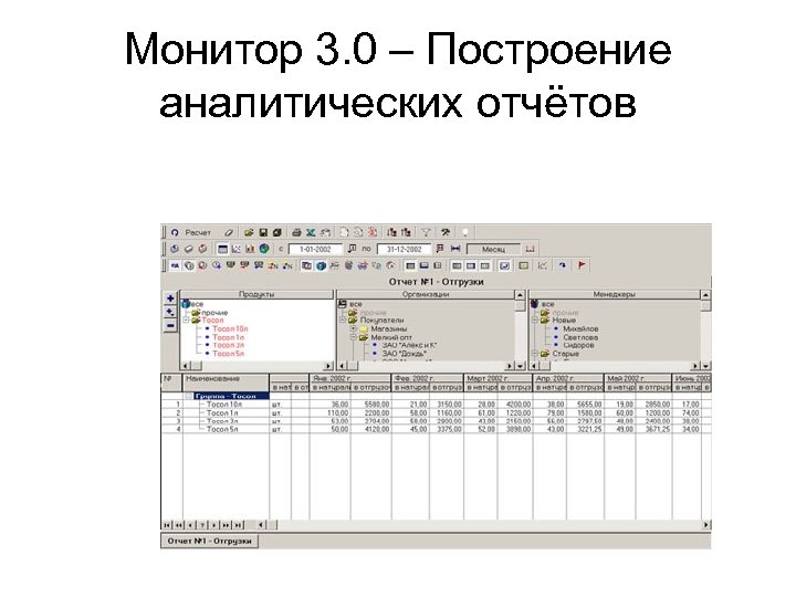 Монитор 3. 0 – Построение аналитических отчётов 