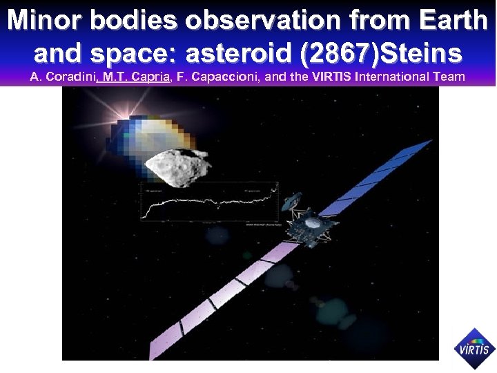 Minor bodies observation from Earth and space: asteroid (2867)Steins A. Coradini, M. T. Capria,